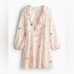 H&M Pink Long Sleeve V-Neck Sundress